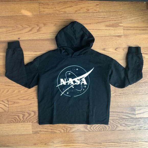 H&M NASA Graphic Hooded Long Sleeves Black Hoodie Girl’s Size 16-18 - Picture 8 of 8